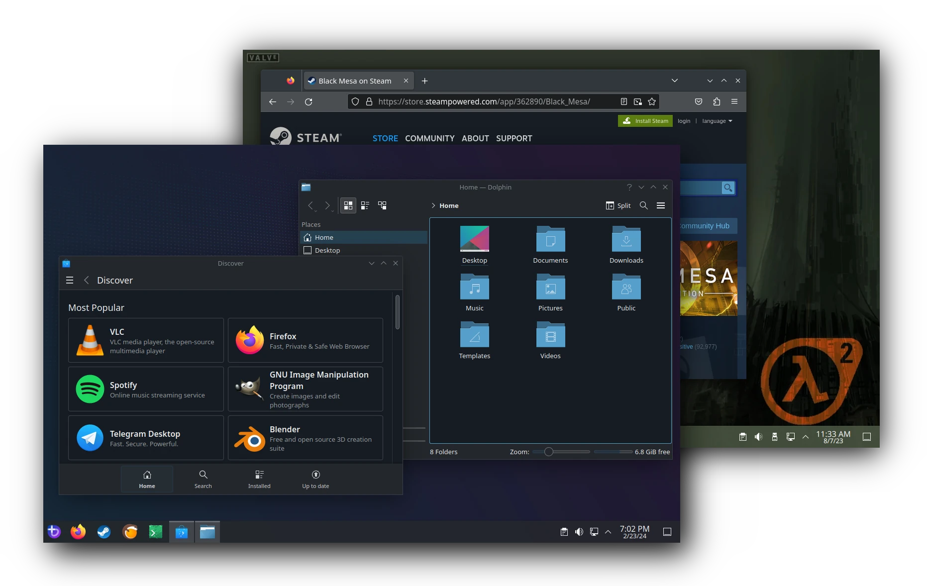 Screenshots of the KDE desktop